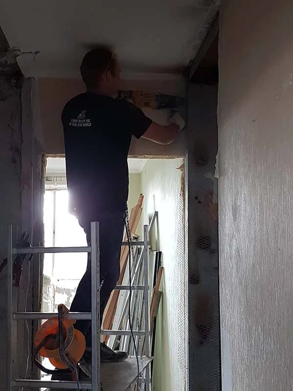 Проем после алмазной резки и усиления