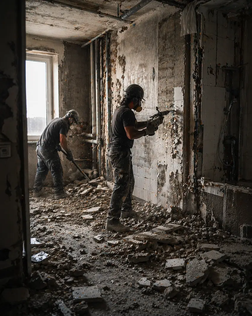 Демонтаж ванной комнаты и санузла перед ремонтом