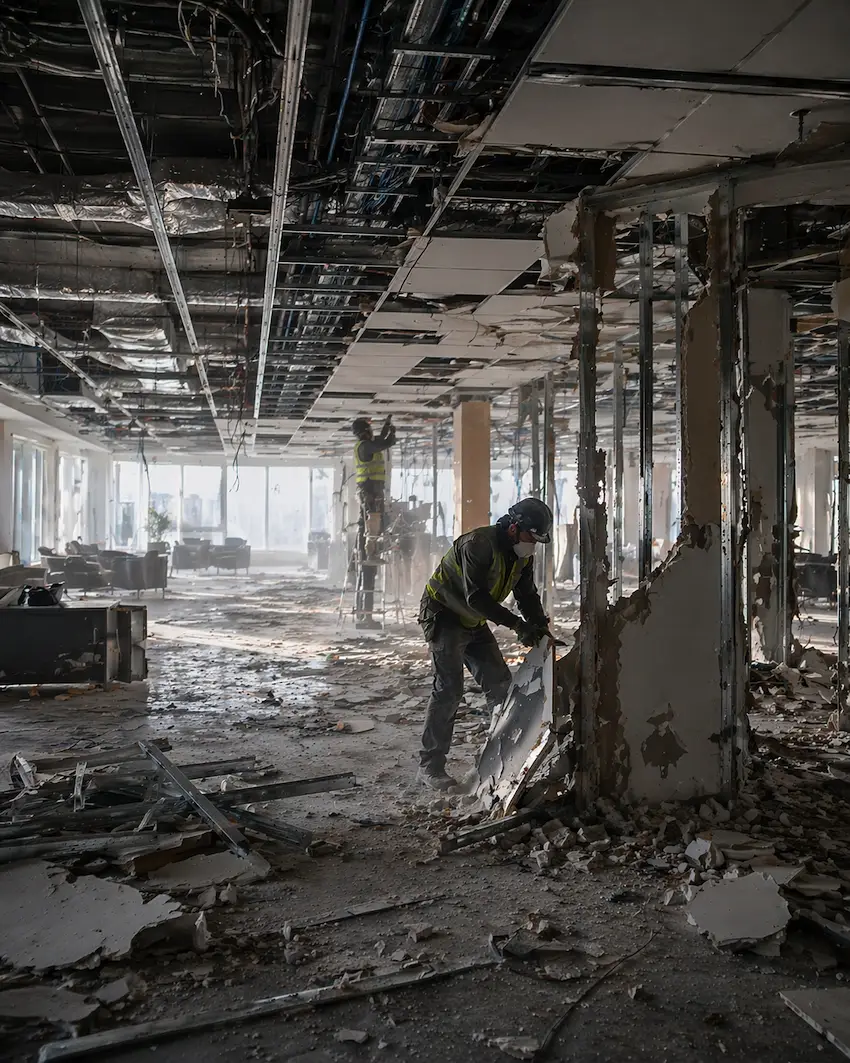 Демонтаж офисного помещения перед перепланировкой